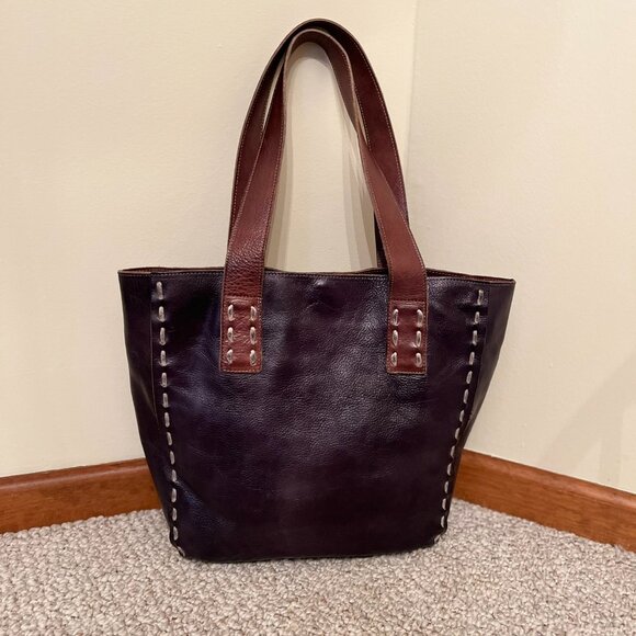 Bed Stu STEVIE Leather Tote Black Teak Rustic, Very Good Preowned Condition - Picture 2 of 15